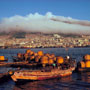 Fog over harbor
