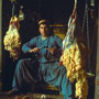 Butcher with fat-tail sheep